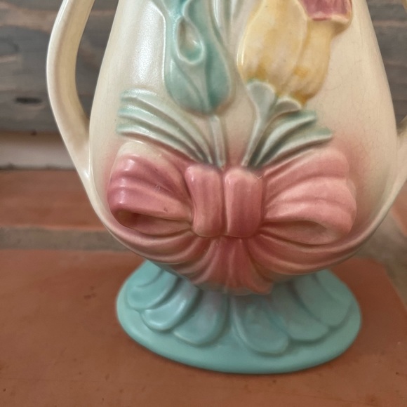 RARE Vintage Original Hull Art Bow Knot Double Handle Vase B-7-8.5” - Picture 3 of 16